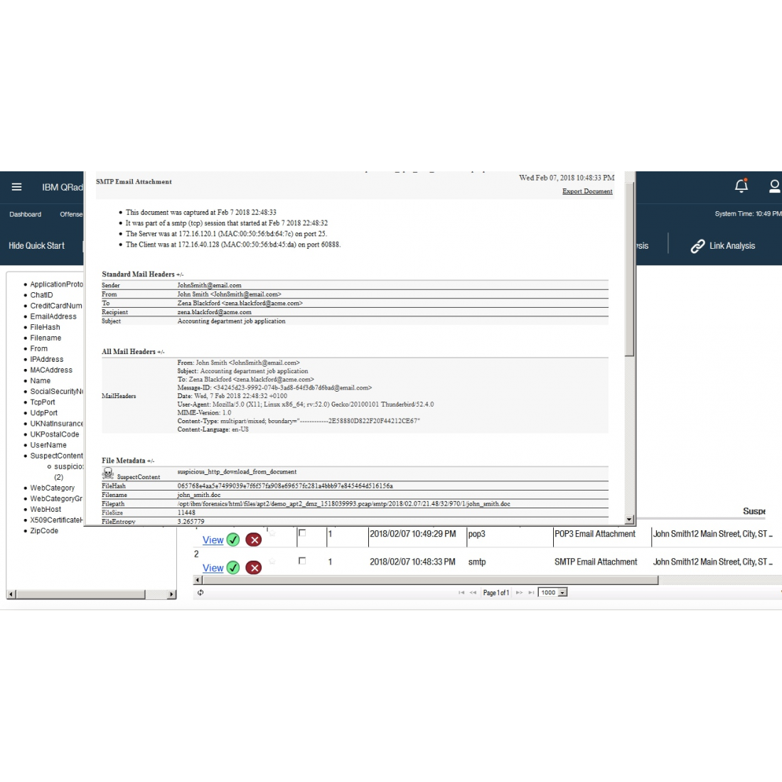 QRadar SIEM Security Event Log Collector Appliance 1501
